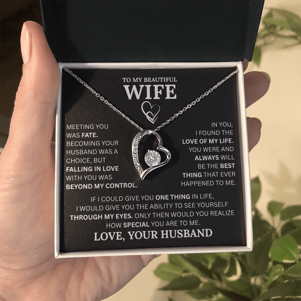 To My Wife Forever Love Necklace: A Timeless Gift for Your Wife, Romantic Anniversary Gift, Birthday Gift, Husband to Wife Gift