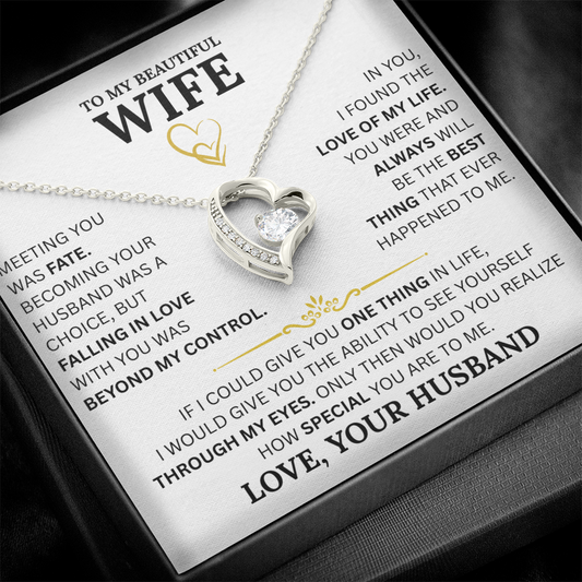 To My Wife Forever Love Necklace: A Timeless Gift for Your Wife, Romantic Anniversary Gift, Birthday Gift, Husband to Wife Gift