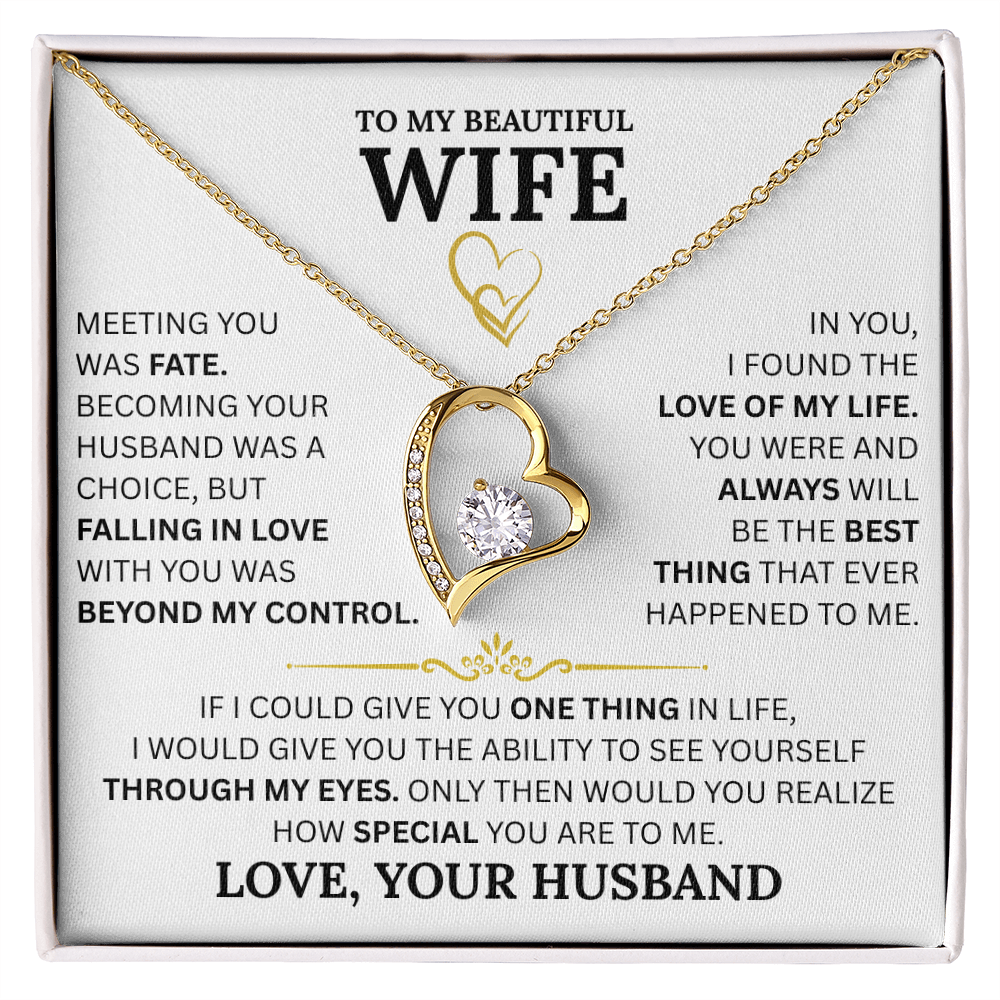 To My Wife Forever Love Necklace: A Timeless Gift for Your Wife, Romantic Anniversary Gift, Birthday Gift, Husband to Wife Gift