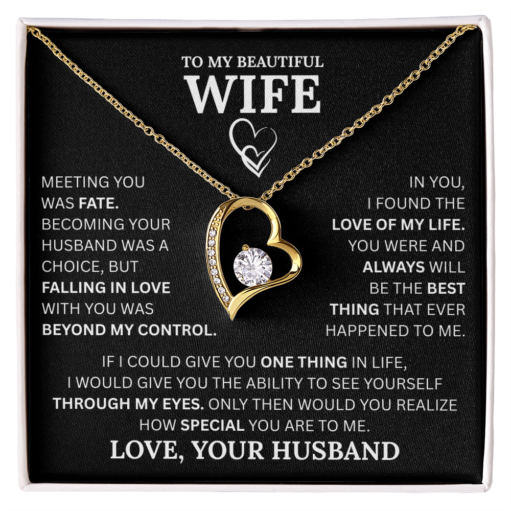 To My Wife Forever Love Necklace: A Timeless Gift for Your Wife, Romantic Anniversary Gift, Birthday Gift, Husband to Wife Gift