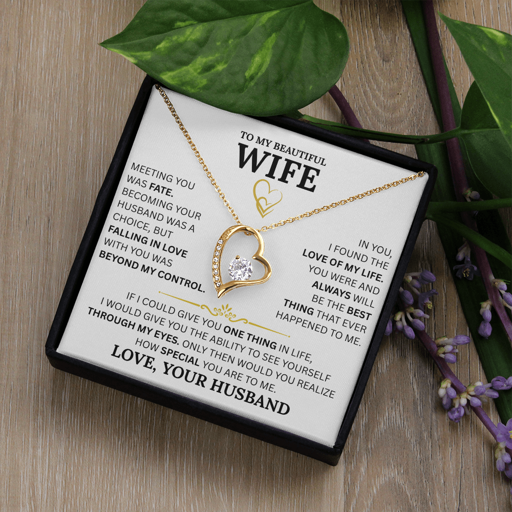 To My Wife Forever Love Necklace: A Timeless Gift for Your Wife, Romantic Anniversary Gift, Birthday Gift, Husband to Wife Gift