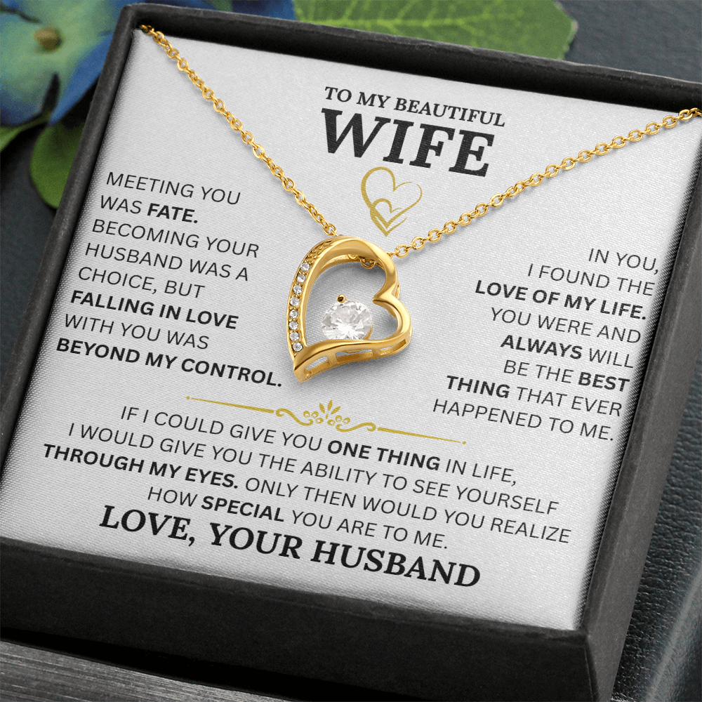 To My Wife Forever Love Necklace: A Timeless Gift for Your Wife, Romantic Anniversary Gift, Birthday Gift, Husband to Wife Gift